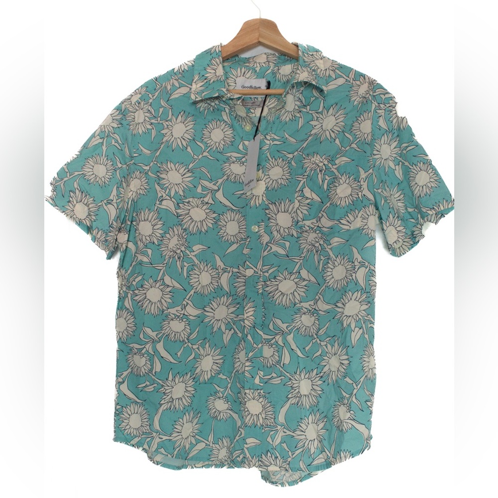 Aqua and Sunflower Button Up Shirt
